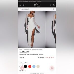 Oh Polly San Marino dress side US 4 ivory